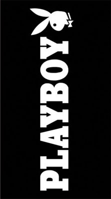 Playboy Badetuch Text - schwarz/weiss