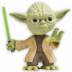 Star Wars Yoda mit gr�nem Lichtschwert - Headknocker